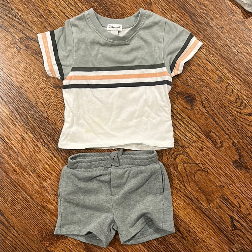 Splendid Kids Matching Set in Gray and White